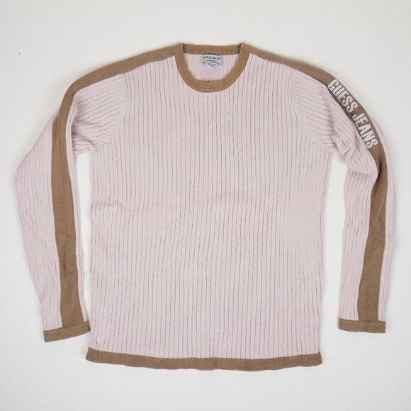 guess jeans logo vintage y2k 90s ribbed sweater - Picture 1 of 7